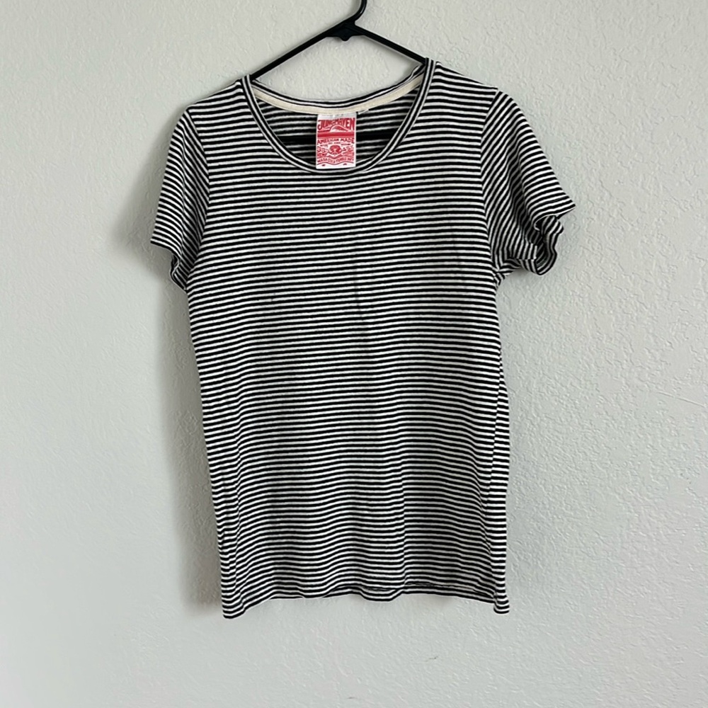 Jungmaven Black and White Striped Short Sleeve Tee